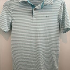 Southern Tide Aqua Striped Polo Shirt